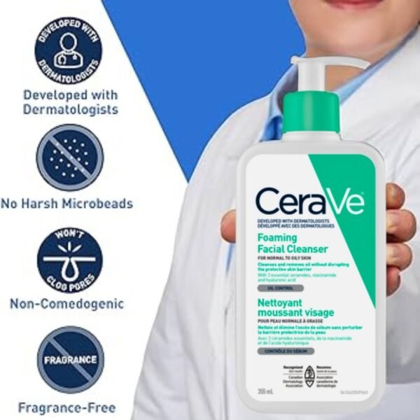 CeraVe Foaming Facial Cleanser 355ml - Gentle Cleanse & Hydrate - Image 2