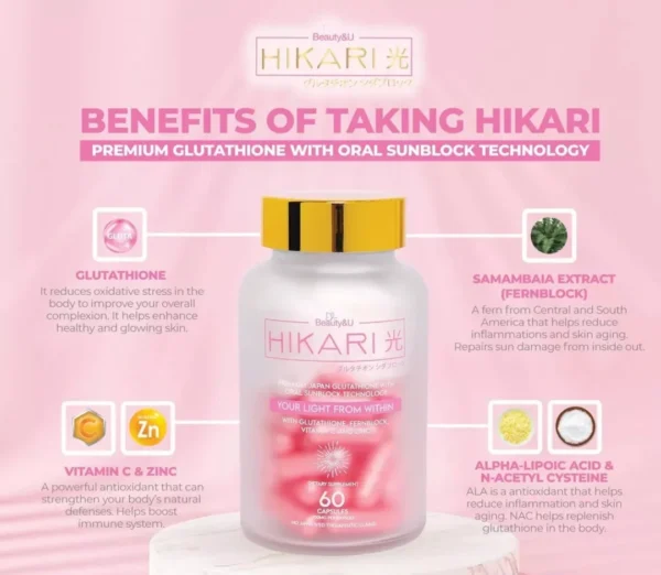 Hikari Ultra Premium Japan Glutathione - Advanced Skin Whitening and Antioxidant Supplement - Image 7