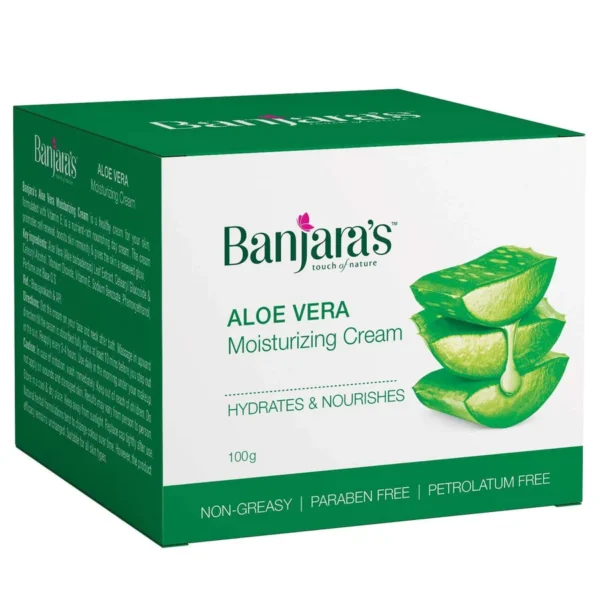 Banjara's Aloe Vera Moisturizing Cream 100g - Natural Hydration - Image 2