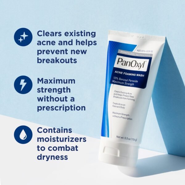 PanOxyl Acne Foaming Wash 150ml - Effective Acne Treatment and Deep Cleansing - Image 2