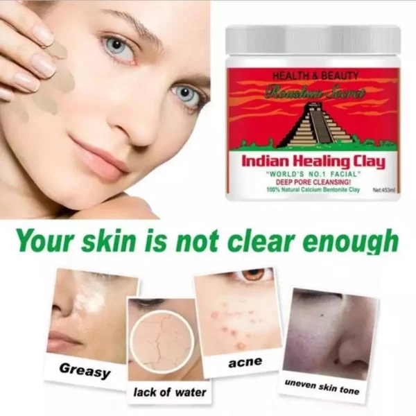 Roushun Health & Beauty Roushun Secret Indian Healing Clay - Natural Detoxifying Clay Mask | P.R.C - Image 2
