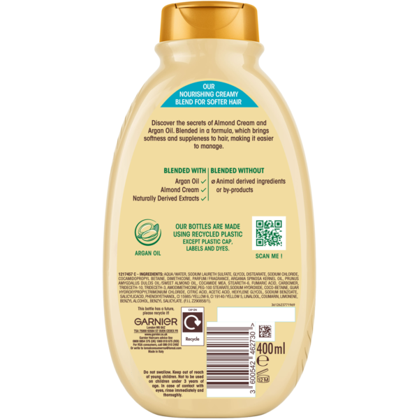 Garnier Ultimate Blends Creamy Nourishing Shampoo 400ml | Italy | Deep Hydration for Dry Hair - Image 2