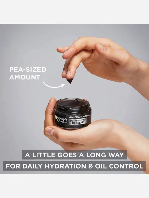Garnier AHA + BHA Charcoal Air Cream 50ml | Exfoliating & Purifying for Clearer Skin | Germany - Image 3