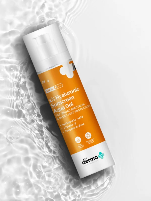 Derma Co Hyaluronic Sunscreen Aqua Gel SPF 50 | Hydrating, Lightweight Protection - Image 2