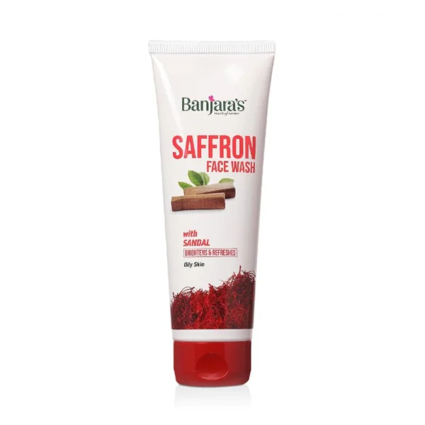Banjara's Saffron & Sandal Face Wash 100ml - Gentle Radiance - Image 3