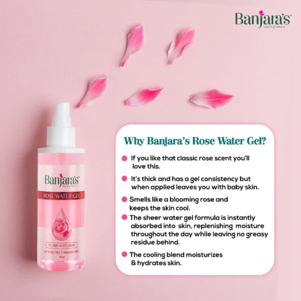 Banjara's Rose Water Gel 100ml - Hydrate & Soothe - Image 2