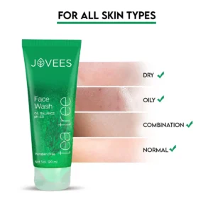 Jovees Tea Tree Oil Control Face Wash - Fight Acne & Oil Naturally