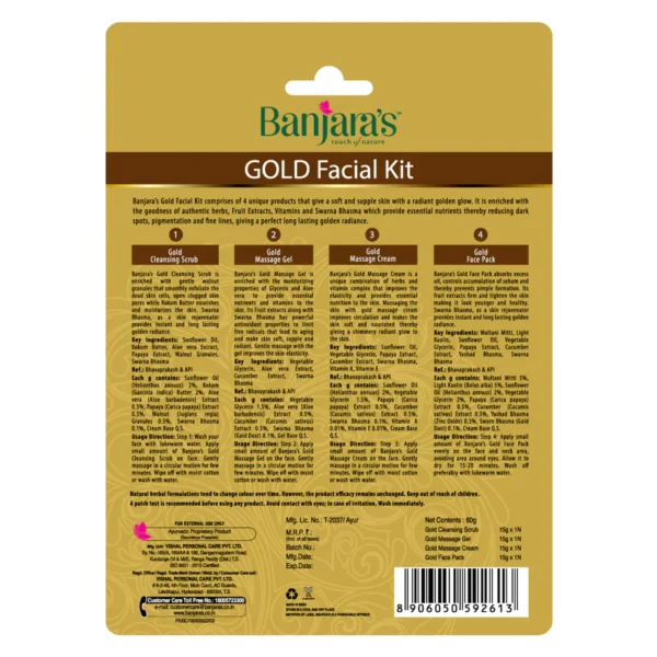Banjaras Gold Facial Kit - Ultimate Radiance & Rejuvenation - Image 2