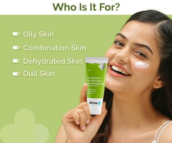 Derma Co 5% Vitamin C Oil-Free Daily Face Moisturizer - Brighten & Hydrate - Image 2