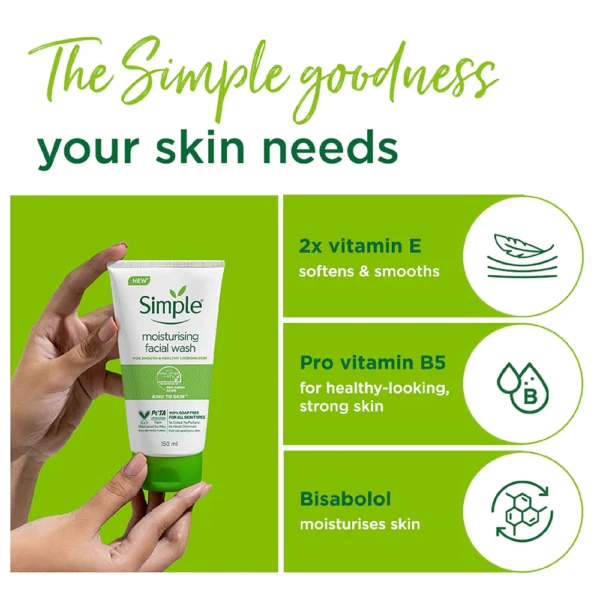 Simple Moisturizing Facial Wash 150ml – Gentle Hydration & Soft Skin | Poland - Image 3