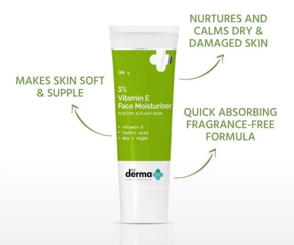 Derma Co 3% Vitamin E Daily Face Moisturizer 100g | Hydration and Skin Repair | India - Image 2