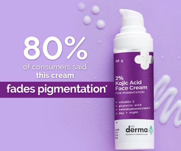 Derma Co 2% Kojic Acid Face Cream 30g - Brighten & Reduce Dark Spots - Image 2
