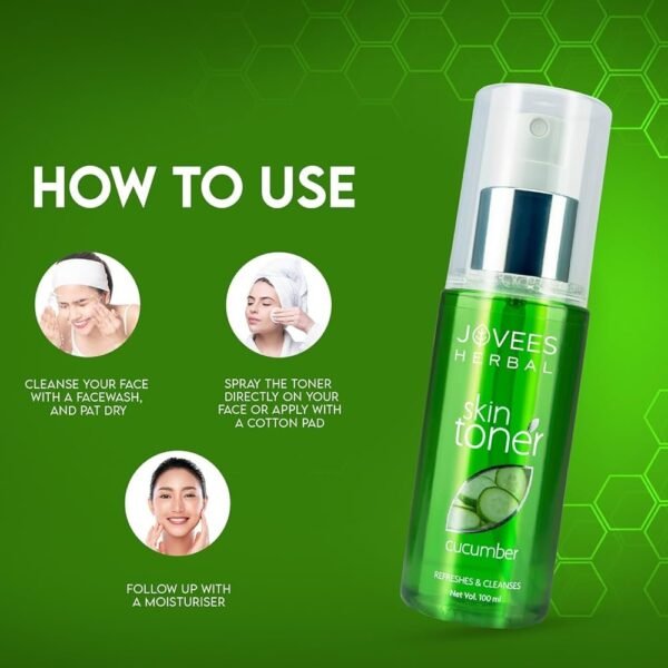 Jovees Cucumber Skin Toner 100ml - Refresh & Hydrate - Image 4