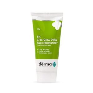 Derma Co 5% Cica Glow Daily Face Moisturizer 50g | Hydration and Skin Rejuvenation | India