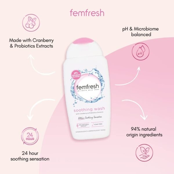 Femfresh Soothing Wash 250ml | Gentle & Refreshing Care for Intimate Skin | UK - Image 3