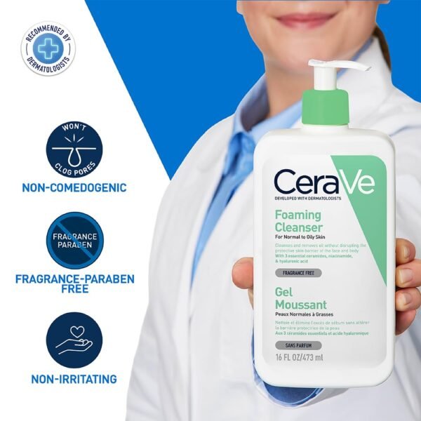 CeraVe Foaming Cleanser 473ml | Deep Cleanse for Oily Skin - Image 3