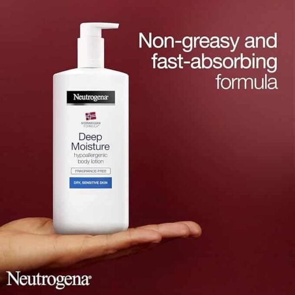 Neutrogena Deep Moisture Hypoallergenic Body Lotion | Sensitive Skin Hydration - Image 2