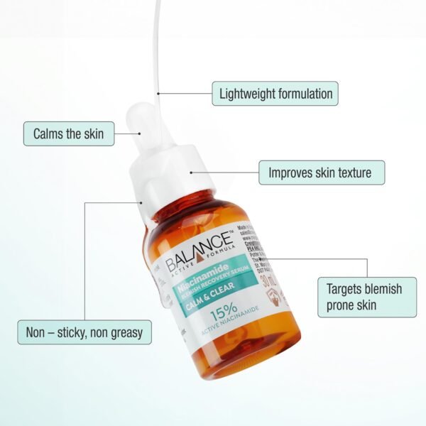 Balance Niacinamide Blemish Recovery Serum 30ml | England | Clear & Even Skin Tone - Image 3