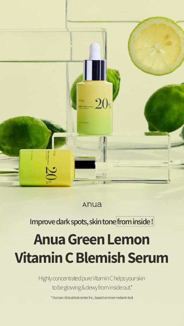 Anua Green Lemon Vita C Blemish Serum 20% | Korea | Brighten & Fade Dark Spots - Image 6