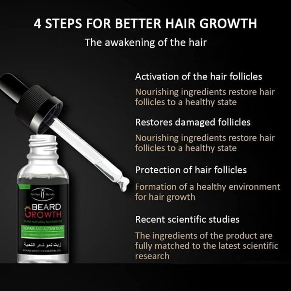 Aichun Beauty Beard Growth Essential Oil 30ml | Thicker and Fuller Beards | China - Image 2