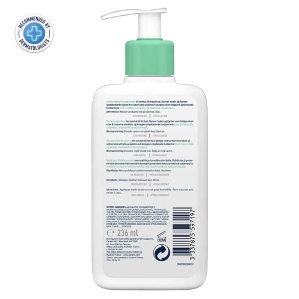 CeraVe Foaming Cleanser 236ml – Refresh & Hydrate for Normal to Oily Skin - Image 4