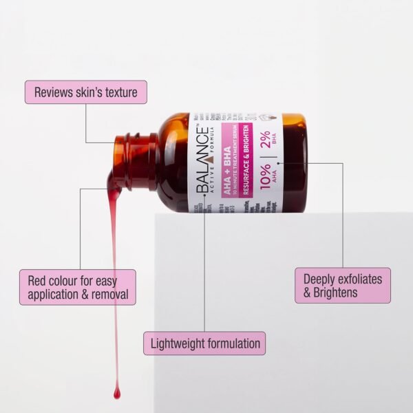 Balance AHA 10% + BHA 2% Retexturising Serum 30ml | England | Smooth & Renew Skin - Image 3