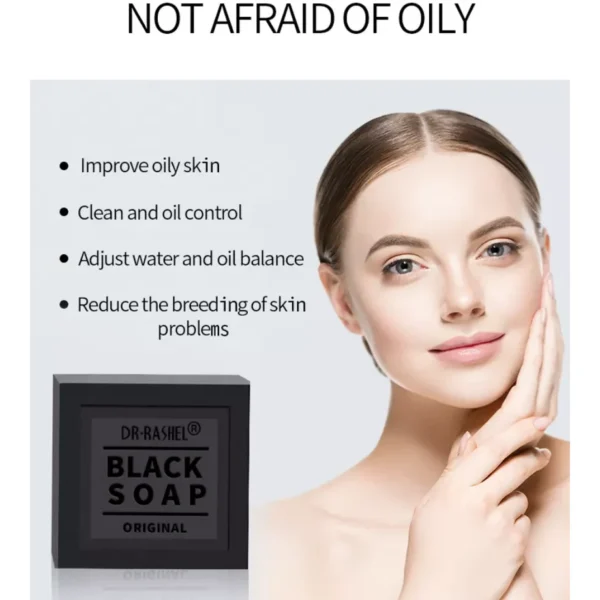 Dr. Rashel Black Soap 100g – Deep Cleansing & Whitening with Collagen and Charcoal | P.R.C. - Image 3