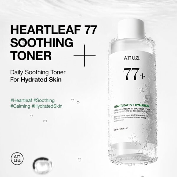 Anua Heartleaf 77 + Hyaluron Soothing Toner 250ml | Hydrating & Soothing Toner for Sensitive Skin | Korea - Image 2