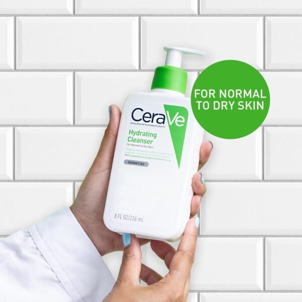 CeraVe Hydrating Cleanser 236ml – Gentle Cleanse for Dry Skin - Image 2