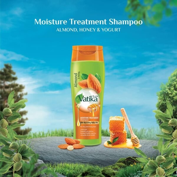 VATIKA Almond and Honey Moisture Treatment Shampoo 400ml | For Dry, Frizzy Hair - Image 2