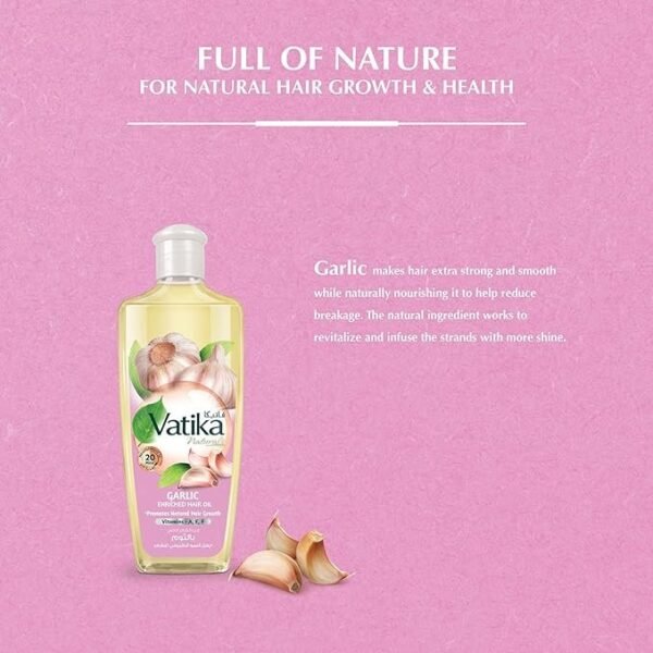 Vatika Garlic Enriched Hair Oil 200ml | Strengthening Hair Care - Image 3