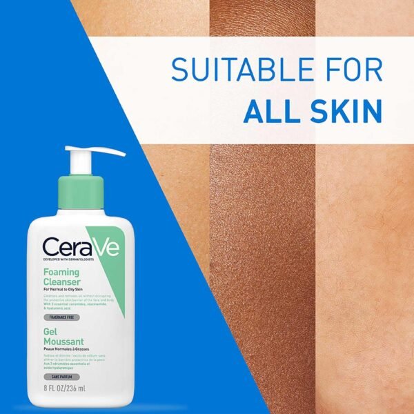 CeraVe Foaming Cleanser 236ml – Refresh & Hydrate for Normal to Oily Skin - Image 5