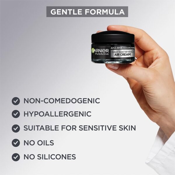Garnier AHA + BHA Charcoal Air Cream 50ml | Exfoliating & Purifying for Clearer Skin | Germany - Image 2