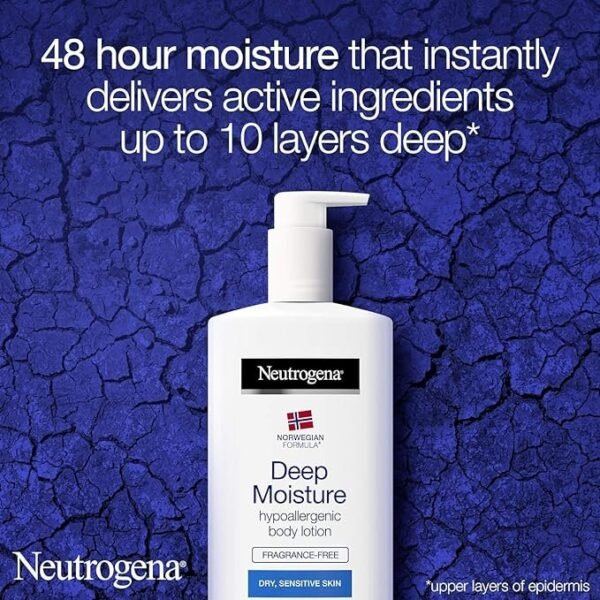 Neutrogena Deep Moisture Hypoallergenic Body Lotion | Sensitive Skin Hydration - Image 6