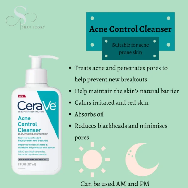 CeraVe Acne Control Cleanser 237ml | USA | Clear Skin Solution - Image 2