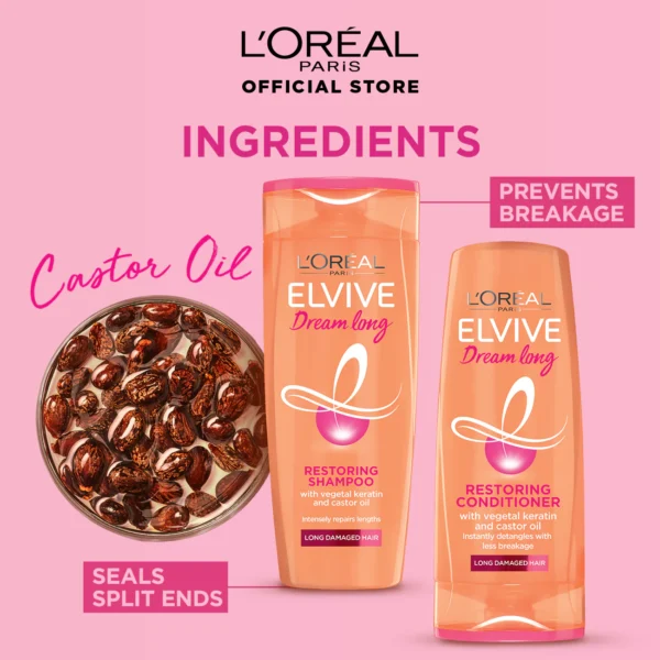 L'Oreal Elvive Dream Length Shampoo - Strengthen & Protect Long Hair 400ml - Image 4