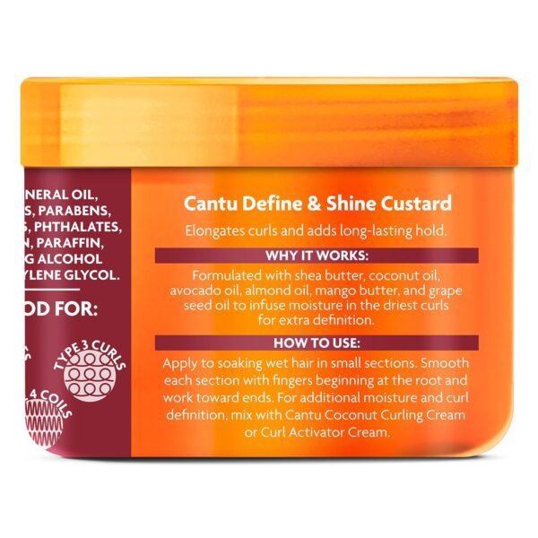 Cantu Define and Shine Custard 340g | USA | Perfect Curls and Shine - Image 2
