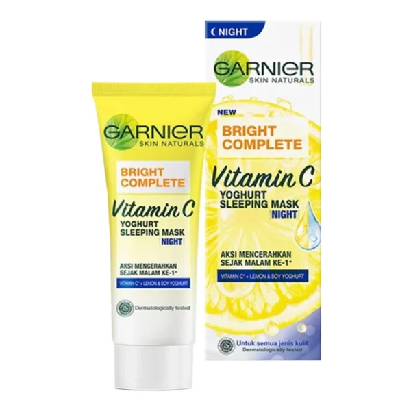 Garnier Bright Complete Vitamin C Yoghurt Sleeping Mask – Night 20ml | Indunisia | Glowing Skin & Brightening Overnight
