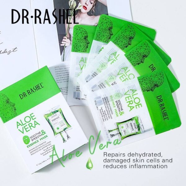 Dr Rashel Aloe Vera Soothe & Smooth Essence Mask 5PCS | P.R.C. | Calming Hydration - Image 3