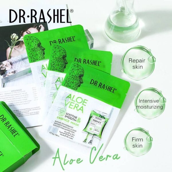 Dr Rashel Aloe Vera Soothe & Smooth Essence Mask 5PCS | P.R.C. | Calming Hydration - Image 4