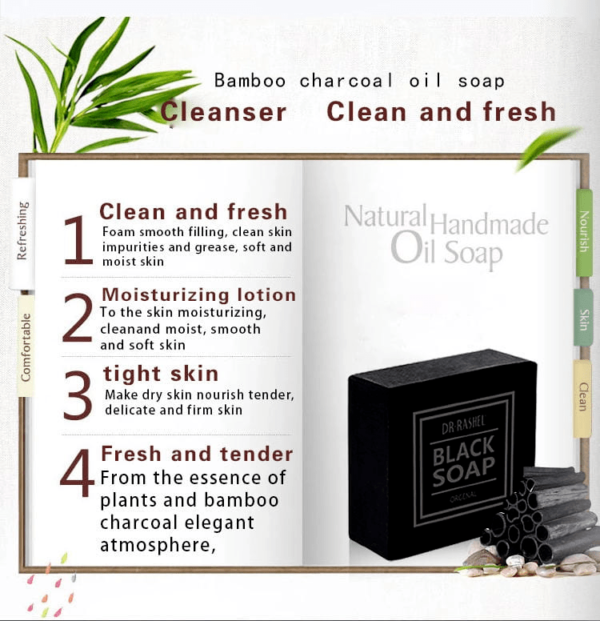 Dr. Rashel Black Soap 100g – Deep Cleansing & Whitening with Collagen and Charcoal | P.R.C. - Image 4