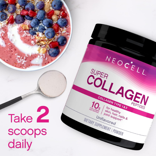 NeoCell Super Collagen Powder 14 Oz - Unflavored for Easy Mixing, 40 Servings - Image 3