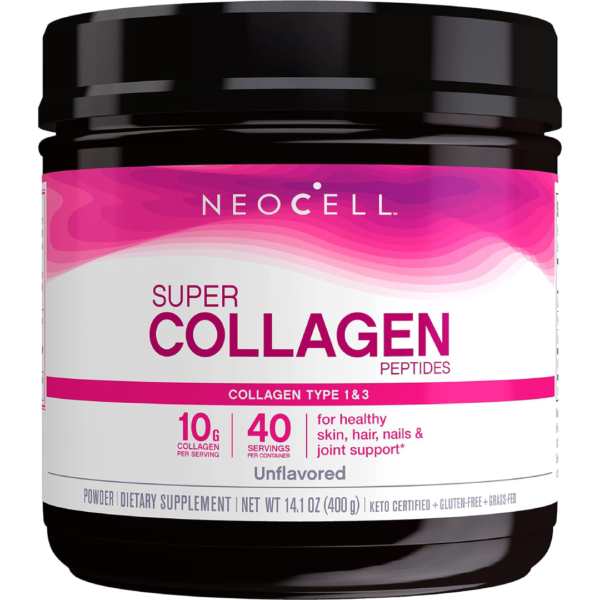 NeoCell Super Collagen Powder 14 Oz - Unflavored for Easy Mixing, 40 Servings