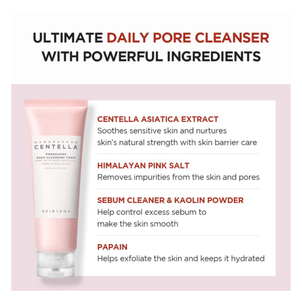 Centella Poremizing Deep Cleansing Foam 125ml For Pore Care and Hydration | Korea - Image 2