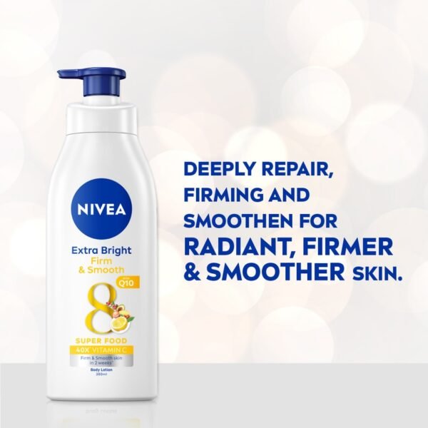 Nivea Extra Bright Firm & Smooth Q10 Superfood 380ml | Thailand | Radiant & Firm Skin with Q10 and Vitamin C - Image 2