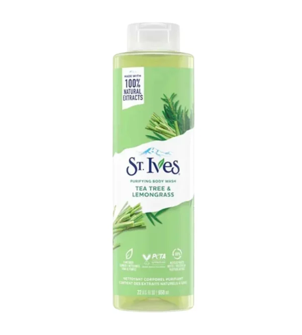 ST Ives Tea Tree & Lemongrass Purifying Body Wash 650ml | Purifying & Refreshing Skin Cleanser |  USA