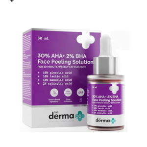 Derma Co 30% AHA + 2% BHA Face Peeling Solution 30ml | Radiant and Clear Skin