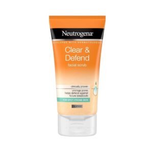 Neutrogena Clear and Defend Facial Scrub 150ml - Acne-Fighting and Deep Cleansing