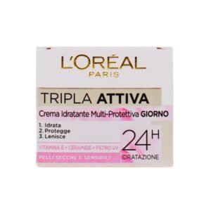 L'Oreal Tripla Attiva Crema Idratante Multi Protettiva 24H 50ml | 24-Hour Hydration and Protection | France