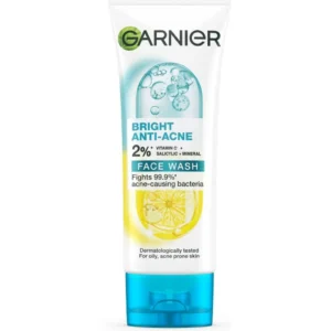 Garnier Bright Anti-Acne 2% Face Wash 100ml | Vitamin C & Salicylic Acid for Clearer Skin | Indonesia